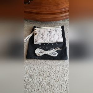 White House Black Market Leather Evening Clutch